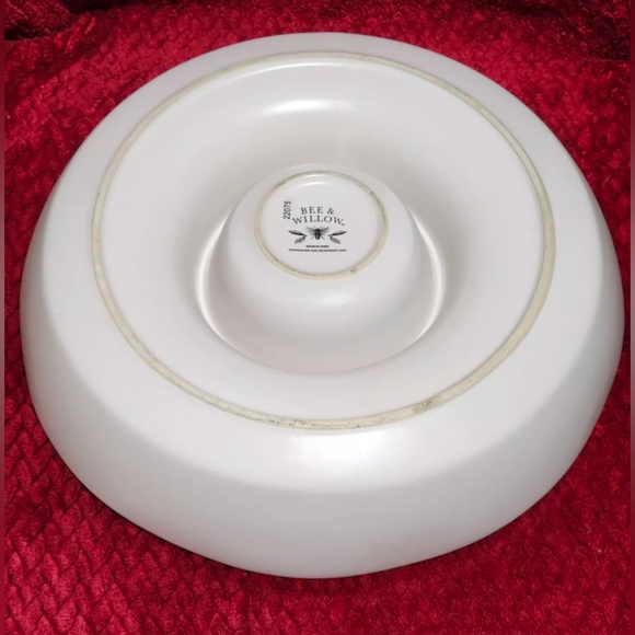 Bee & Willow Ceramic Thanksgiving Autumn Fall Chips & Dip Serving Party Platter - Picture 4 of 6